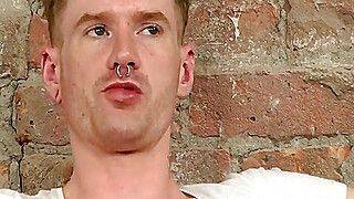 Blond jock Sebastian Evans shoots jizz after solo wank - gayxo.com